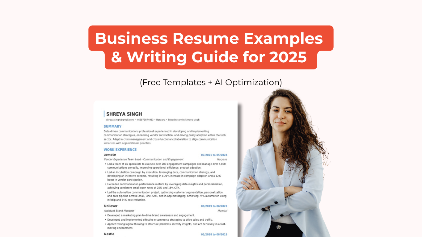 Business Resume Example